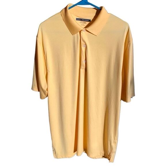 Greg Norman Golf Polo play dry Shirt yellow Size Large short sleeve - Picture 1 of 3
